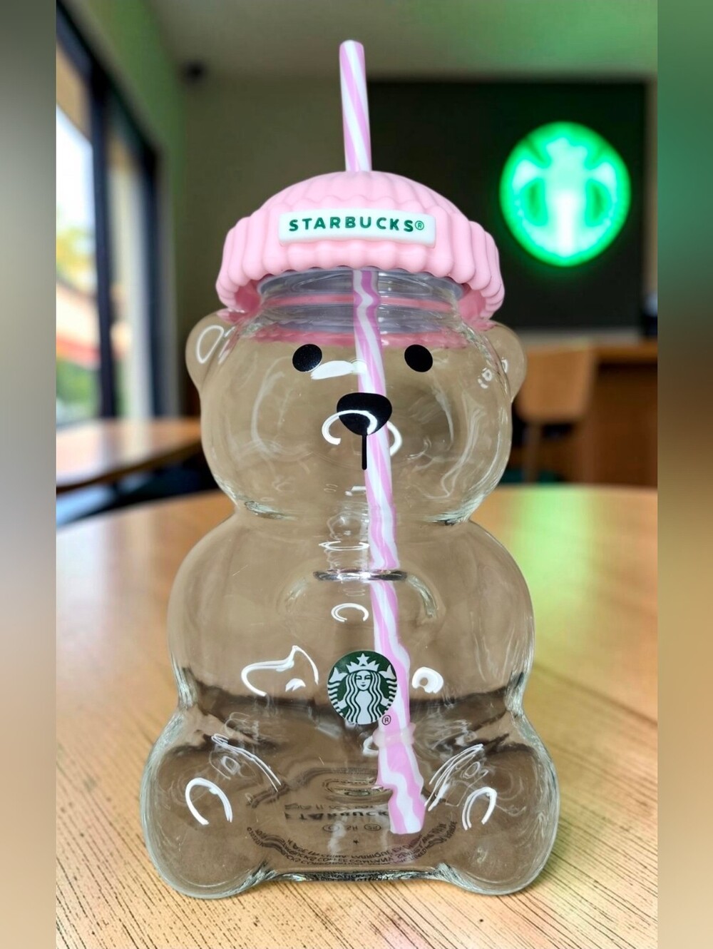 Starbucks 2026 Pink Bearista Glass Cold Cup NWT